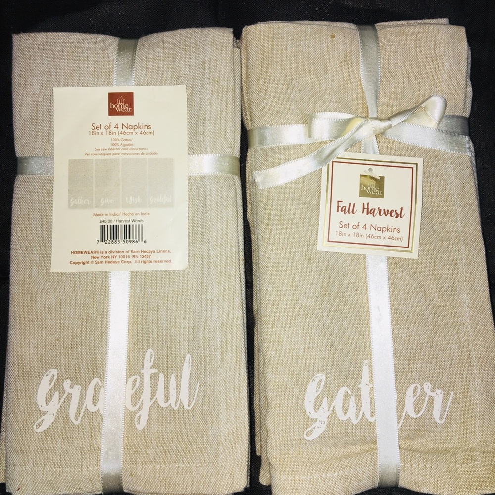 8 Harvest words cloth napkins